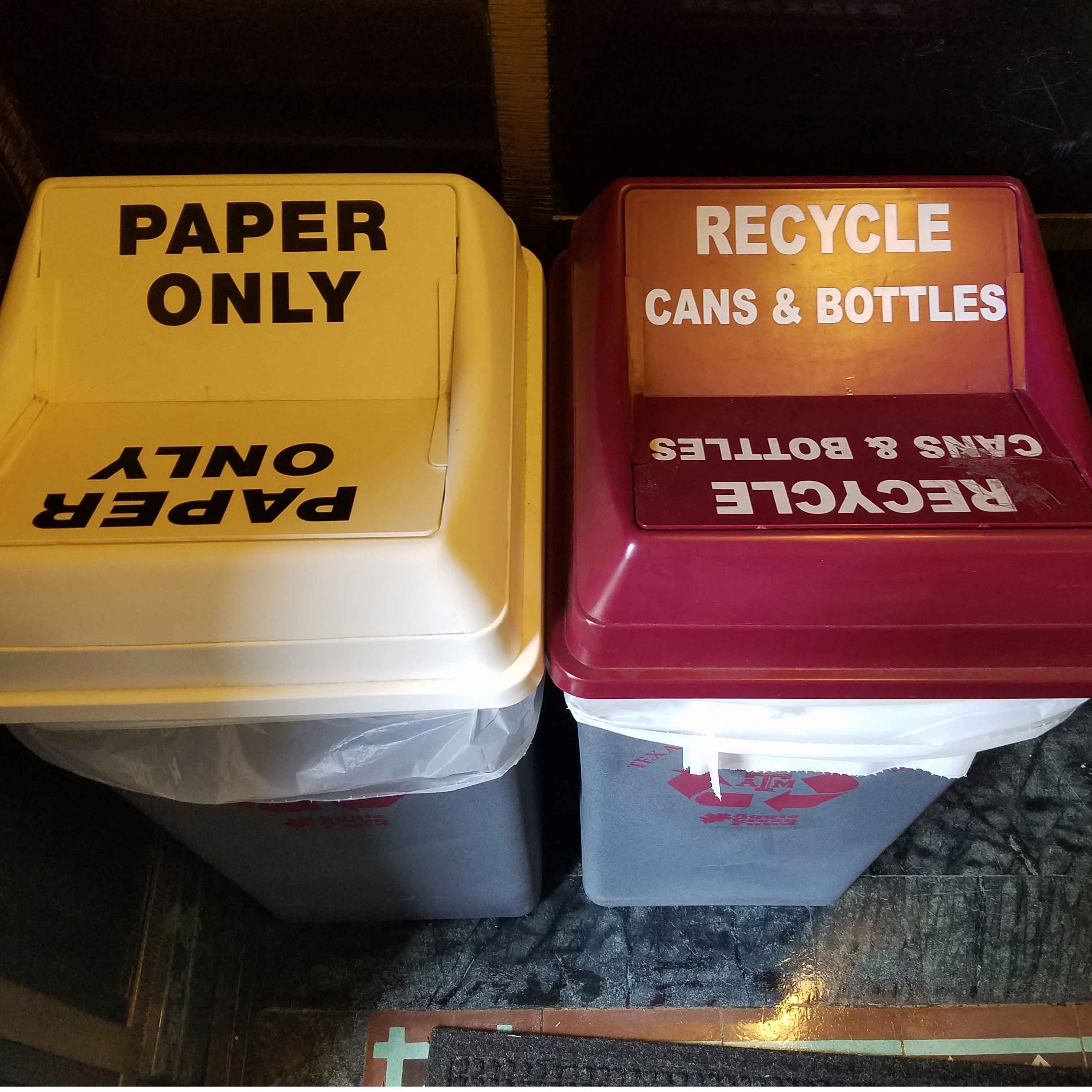 Indoor recyling bins